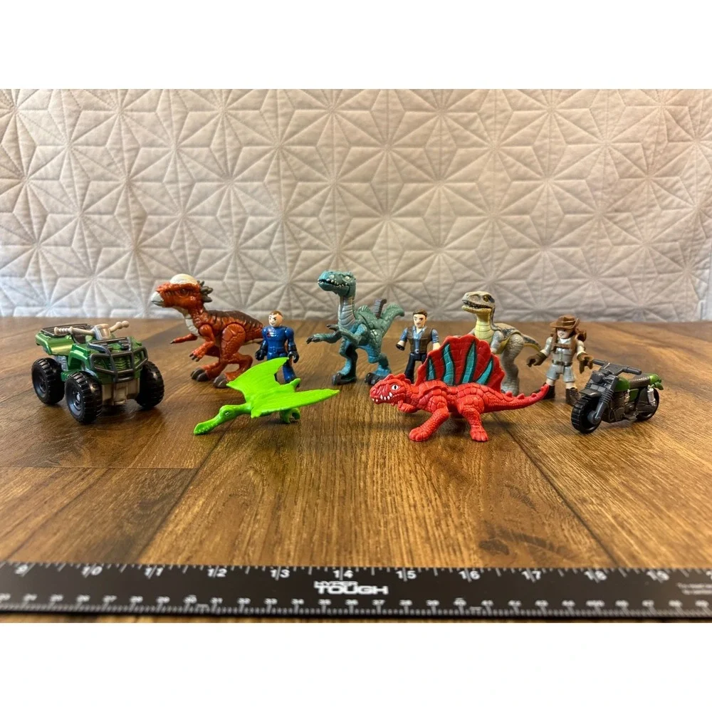 Fisher‎ Price Imaginext Jurassic Park World Dinosaurs Figures Lot ATV Motorcycle